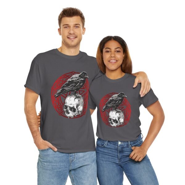 Mystic Messenger: Crow on Skull T-shirt | Unisex Heavy Cotton Tee - Image 78