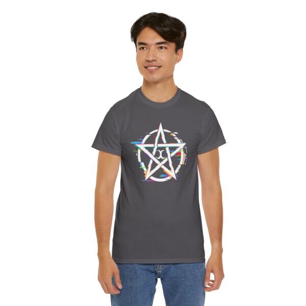 Glitch Pentacle: Unleash Digital Magic   | Unisex Heavy Cotton Tee - Image 75