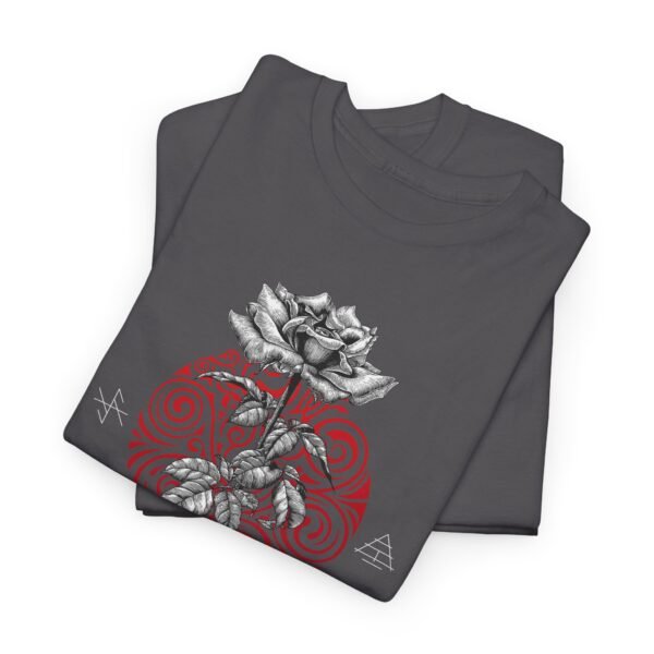 Mystic Bloom: Rose on Mandala T-shirt | Unisex Heavy Cotton Tee - Image 59