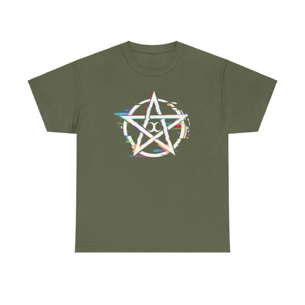 Glitch Pentacle: Unleash Digital Magic   | Unisex Heavy Cotton Tee - Image 28