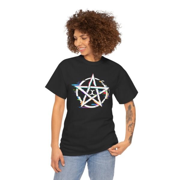 Glitch Pentacle: Unleash Digital Magic   | Unisex Heavy Cotton Tee - Image 11