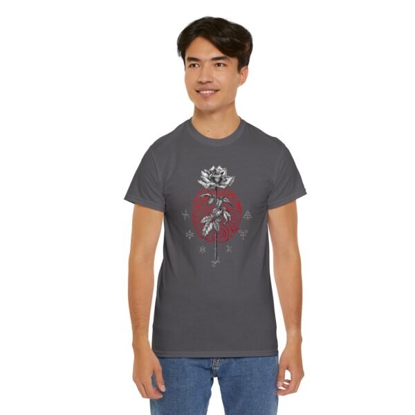 Mystic Bloom: Rose on Mandala T-shirt | Unisex Heavy Cotton Tee - Image 75