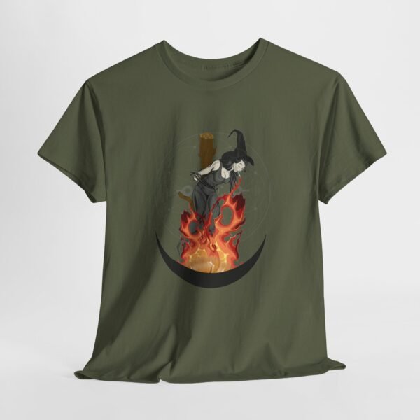 Unyielding Witch: Defiance in the Flames | Unisex Heavy Cotton Tee - Image 33