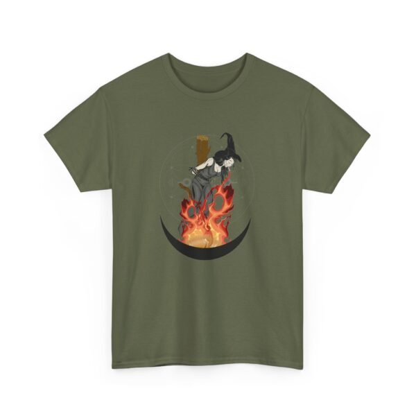 Unyielding Witch: Defiance in the Flames | Unisex Heavy Cotton Tee - Image 30