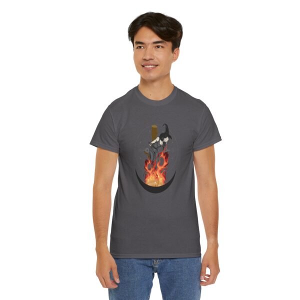 Unyielding Witch: Defiance in the Flames | Unisex Heavy Cotton Tee - Image 75