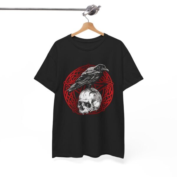 Mystic Messenger: Crow on Skull T-shirt | Unisex Heavy Cotton Tee - Image 7