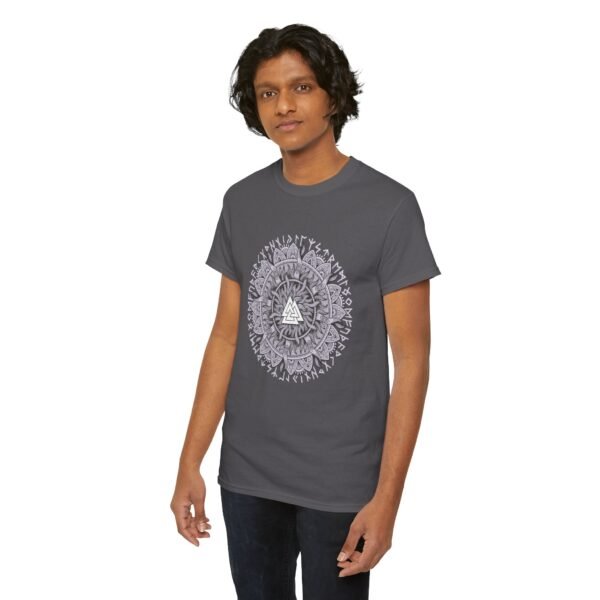 Embrace the Mysteries: Valknut Symbol T-shirt | Unisex Heavy Cotton Tee - Image 73