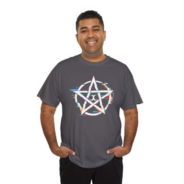 Glitch Pentacle: Unleash Digital Magic   | Unisex Heavy Cotton Tee - Image 71