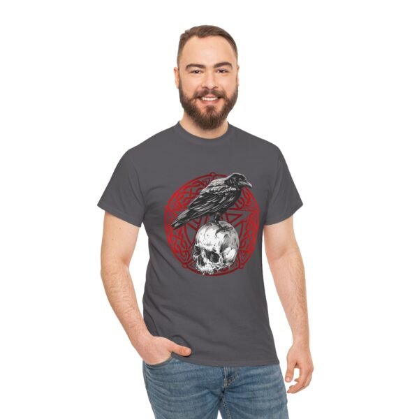 Mystic Messenger: Crow on Skull T-shirt | Unisex Heavy Cotton Tee - Image 67