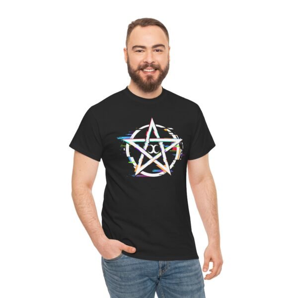 Glitch Pentacle: Unleash Digital Magic   | Unisex Heavy Cotton Tee - Image 13