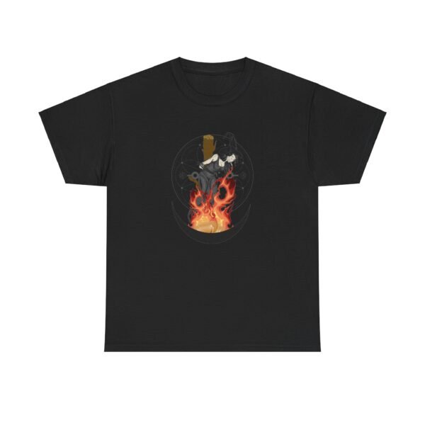 Unyielding Witch: Defiance in the Flames | Unisex Heavy Cotton Tee