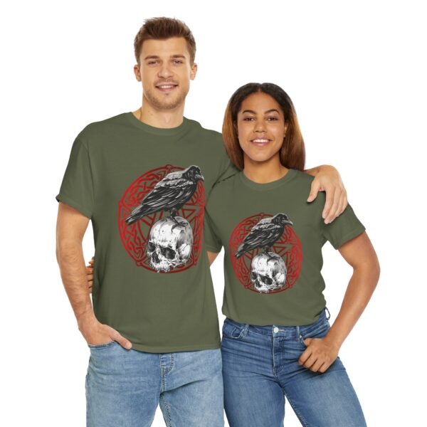 Mystic Messenger: Crow on Skull T-shirt | Unisex Heavy Cotton Tee - Image 51