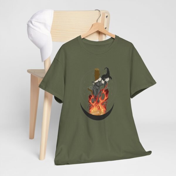 Unyielding Witch: Defiance in the Flames | Unisex Heavy Cotton Tee - Image 35