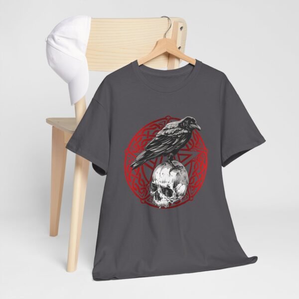 Mystic Messenger: Crow on Skull T-shirt | Unisex Heavy Cotton Tee - Image 62