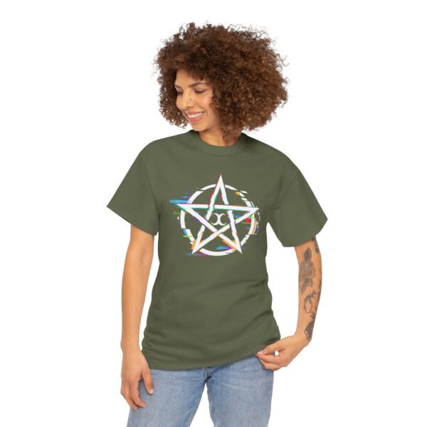 Glitch Pentacle: Unleash Digital Magic   | Unisex Heavy Cotton Tee - Image 38