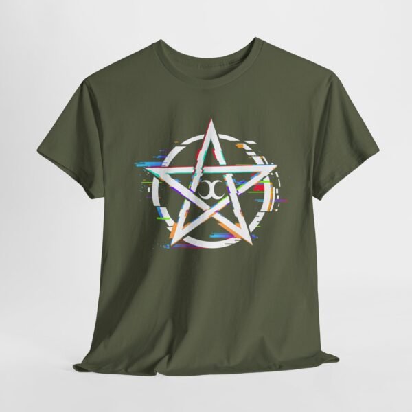 Glitch Pentacle: Unleash Digital Magic   | Unisex Heavy Cotton Tee - Image 33