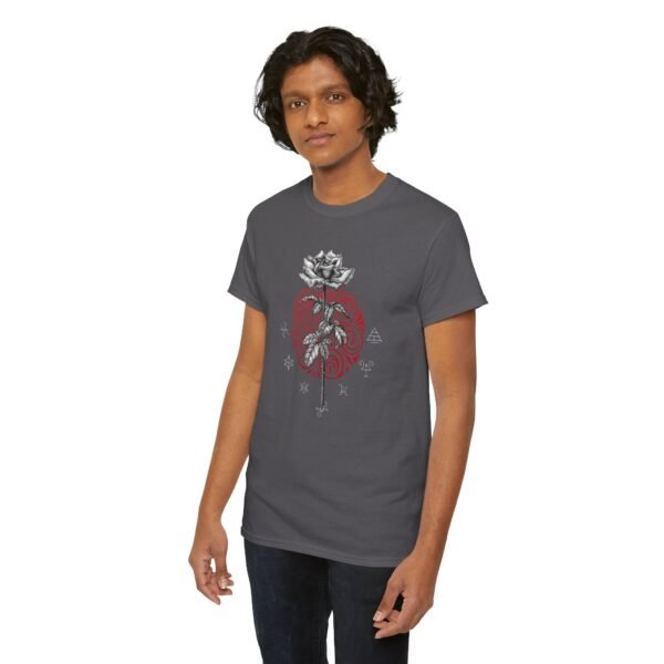 Mystic Bloom: Rose on Mandala T-shirt | Unisex Heavy Cotton Tee - Image 73