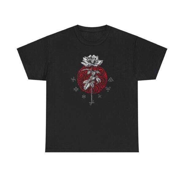 Mystic Bloom: Rose on Mandala T-shirt | Unisex Heavy Cotton Tee