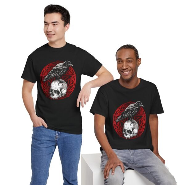 Mystic Messenger: Crow on Skull T-shirt | Unisex Heavy Cotton Tee - Image 26