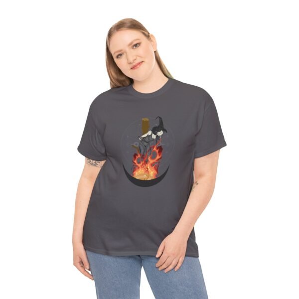 Unyielding Witch: Defiance in the Flames | Unisex Heavy Cotton Tee - Image 66