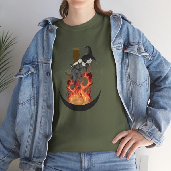 Unyielding Witch: Defiance in the Flames | Unisex Heavy Cotton Tee - Image 50