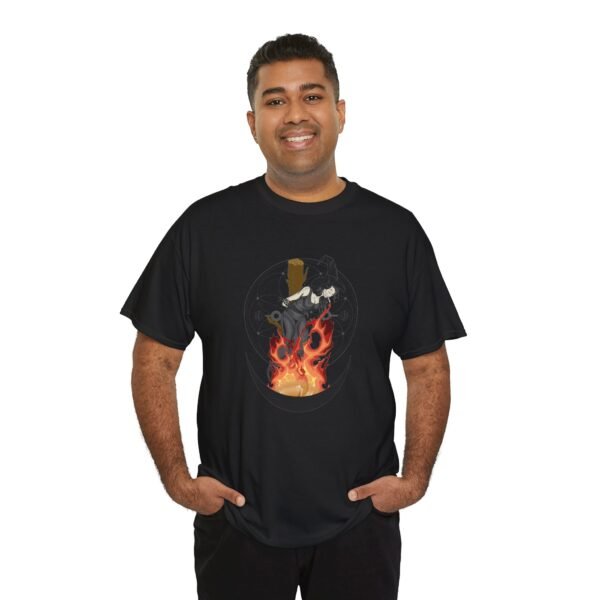 Unyielding Witch: Defiance in the Flames | Unisex Heavy Cotton Tee - Image 17