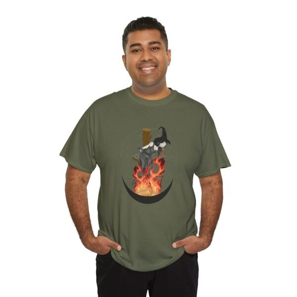 Unyielding Witch: Defiance in the Flames | Unisex Heavy Cotton Tee - Image 44