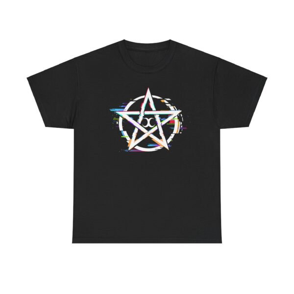 Glitch Pentacle: Unleash Digital Magic   | Unisex Heavy Cotton Tee