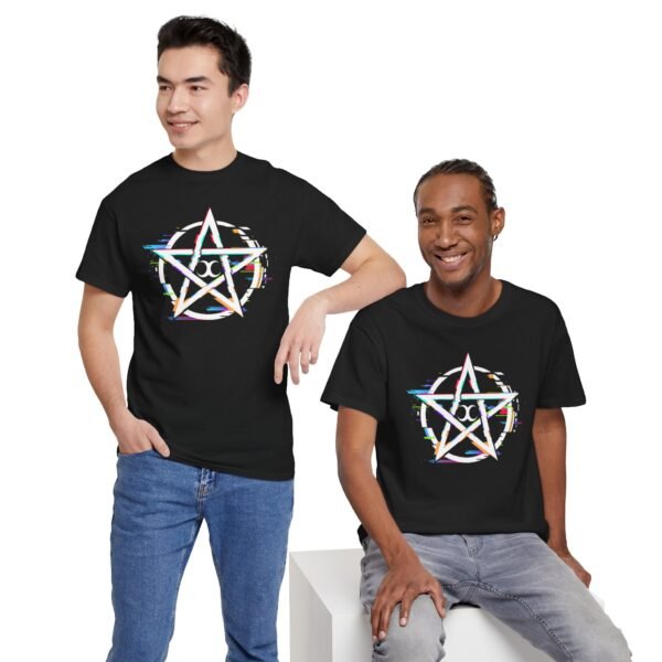 Glitch Pentacle: Unleash Digital Magic   | Unisex Heavy Cotton Tee - Image 26