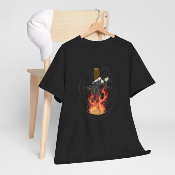 Unyielding Witch: Defiance in the Flames | Unisex Heavy Cotton Tee - Image 8