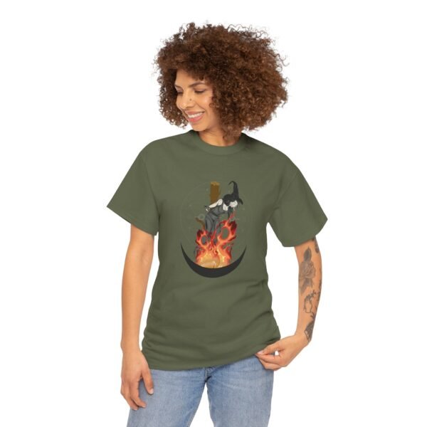 Unyielding Witch: Defiance in the Flames | Unisex Heavy Cotton Tee - Image 38