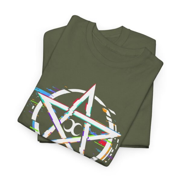 Glitch Pentacle: Unleash Digital Magic   | Unisex Heavy Cotton Tee - Image 32