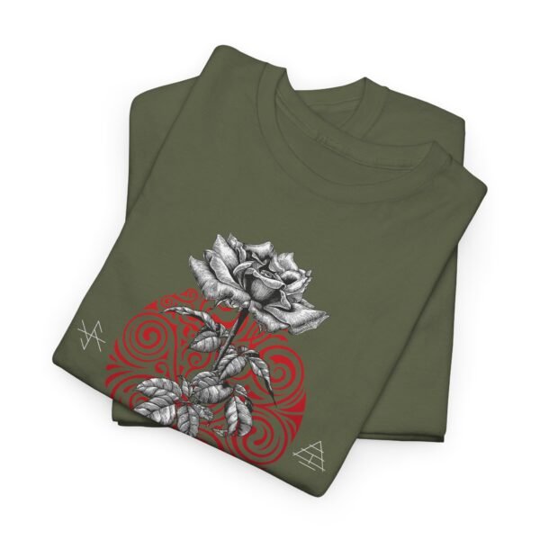 Mystic Bloom: Rose on Mandala T-shirt | Unisex Heavy Cotton Tee - Image 32