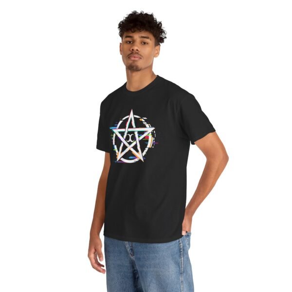 Glitch Pentacle: Unleash Digital Magic   | Unisex Heavy Cotton Tee - Image 14