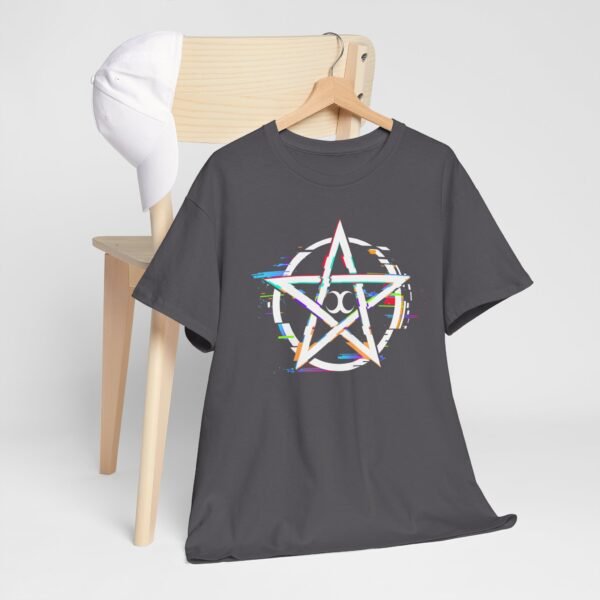 Glitch Pentacle: Unleash Digital Magic   | Unisex Heavy Cotton Tee - Image 62