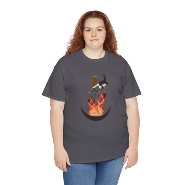 Unyielding Witch: Defiance in the Flames | Unisex Heavy Cotton Tee - Image 69