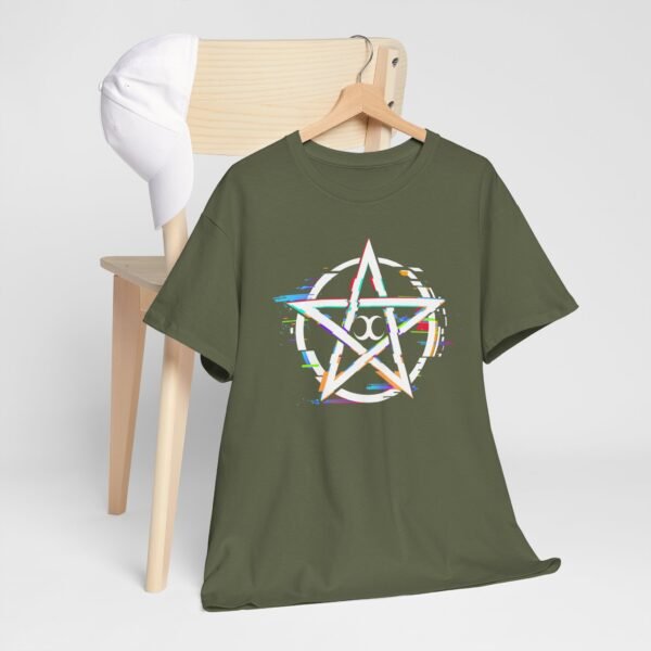 Glitch Pentacle: Unleash Digital Magic   | Unisex Heavy Cotton Tee - Image 35