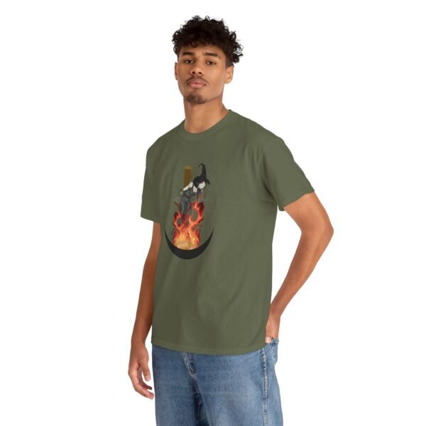 Unyielding Witch: Defiance in the Flames | Unisex Heavy Cotton Tee - Image 41