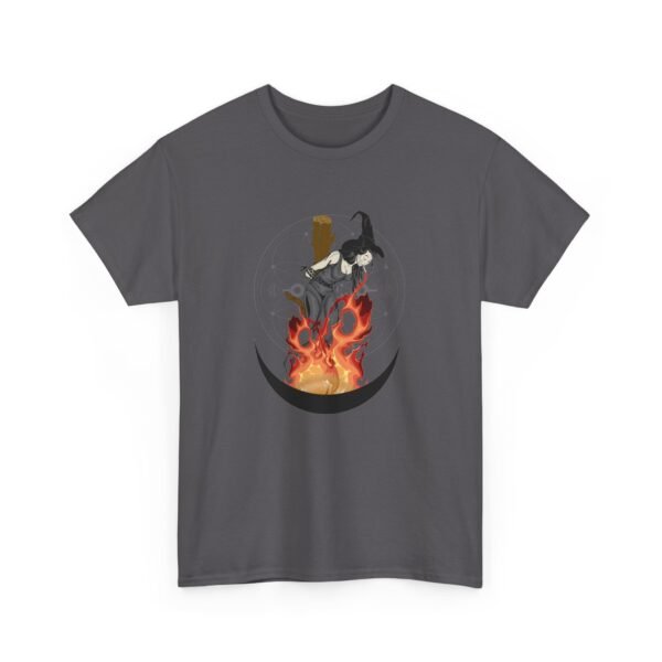 Unyielding Witch: Defiance in the Flames | Unisex Heavy Cotton Tee - Image 57