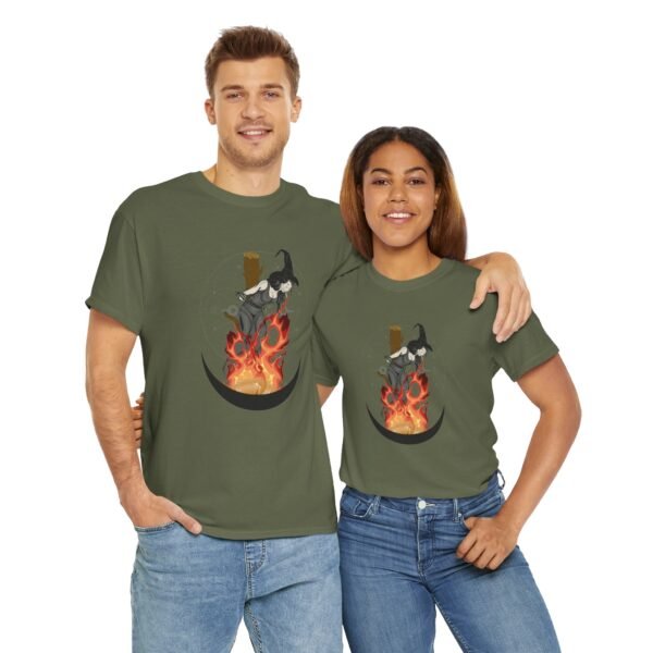 Unyielding Witch: Defiance in the Flames | Unisex Heavy Cotton Tee - Image 51