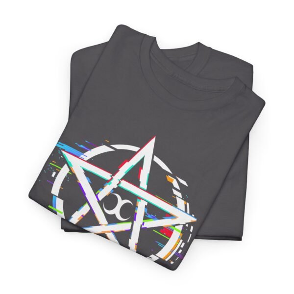 Glitch Pentacle: Unleash Digital Magic   | Unisex Heavy Cotton Tee - Image 59