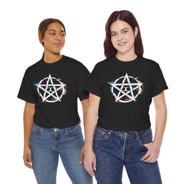 Glitch Pentacle: Unleash Digital Magic   | Unisex Heavy Cotton Tee - Image 25