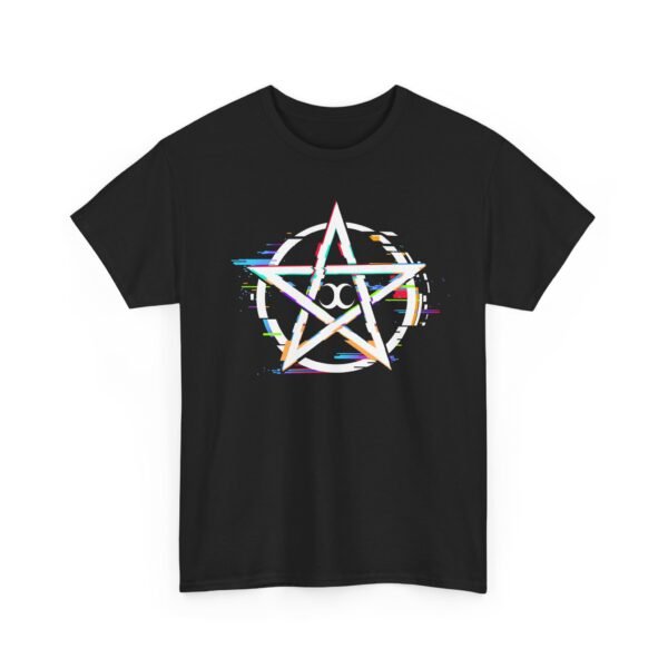 Glitch Pentacle: Unleash Digital Magic   | Unisex Heavy Cotton Tee - Image 3