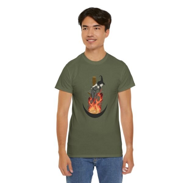 Unyielding Witch: Defiance in the Flames | Unisex Heavy Cotton Tee - Image 48