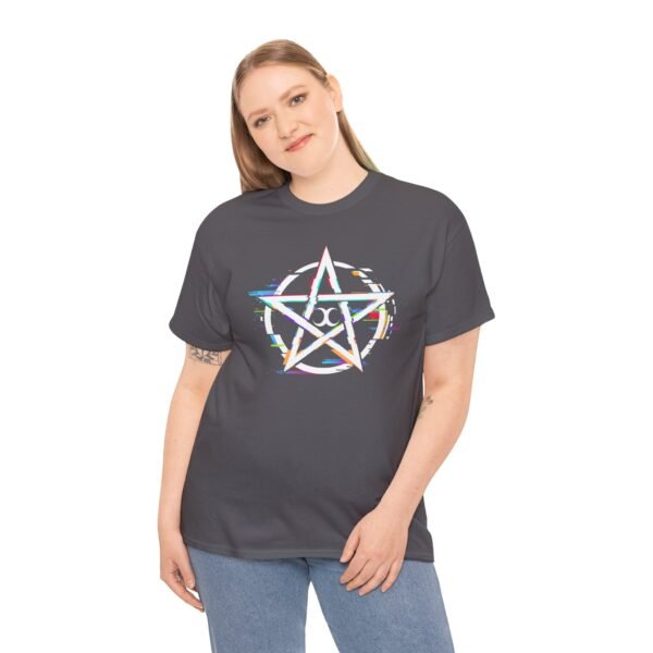 Glitch Pentacle: Unleash Digital Magic   | Unisex Heavy Cotton Tee - Image 66