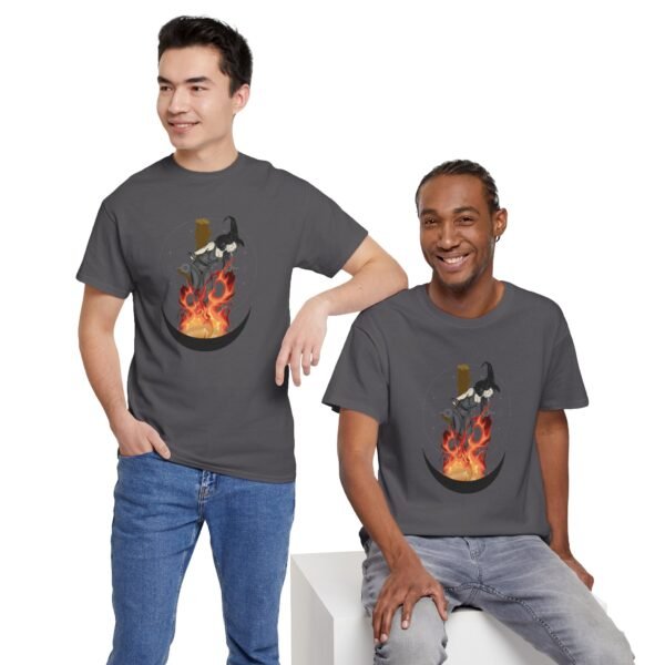 Unyielding Witch: Defiance in the Flames | Unisex Heavy Cotton Tee - Image 80