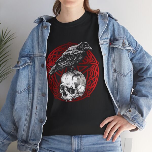 Mystic Messenger: Crow on Skull T-shirt | Unisex Heavy Cotton Tee - Image 23