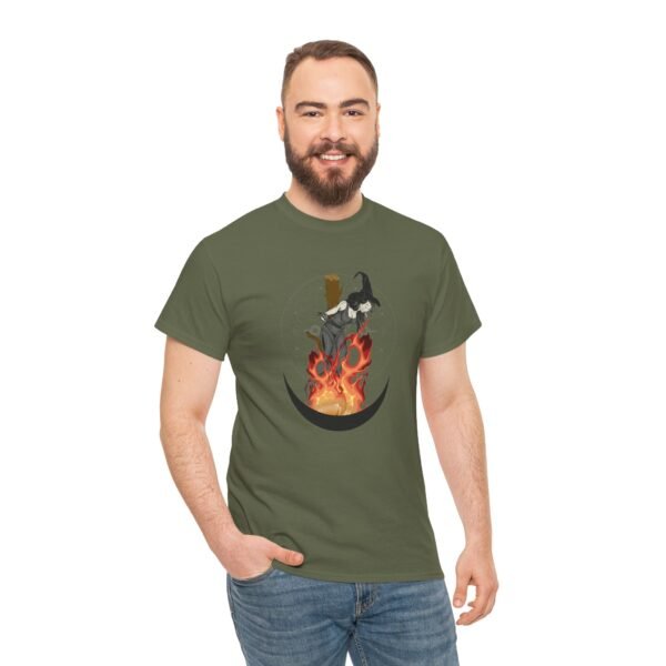 Unyielding Witch: Defiance in the Flames | Unisex Heavy Cotton Tee - Image 40