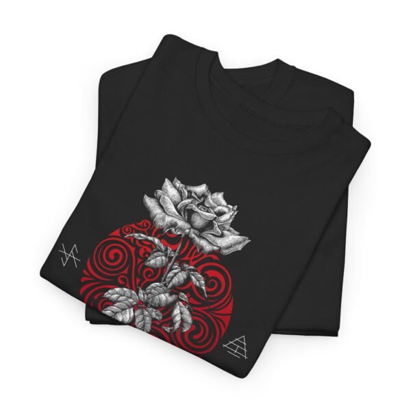 Mystic Bloom: Rose on Mandala T-shirt | Unisex Heavy Cotton Tee - Image 5