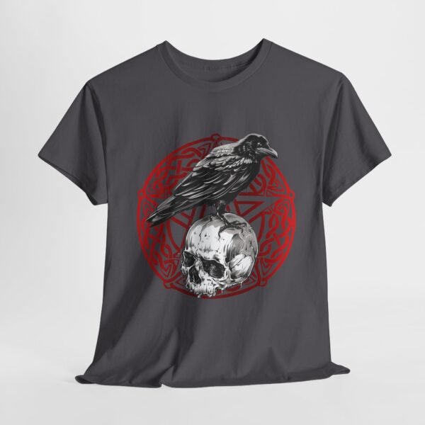 Mystic Messenger: Crow on Skull T-shirt | Unisex Heavy Cotton Tee - Image 60